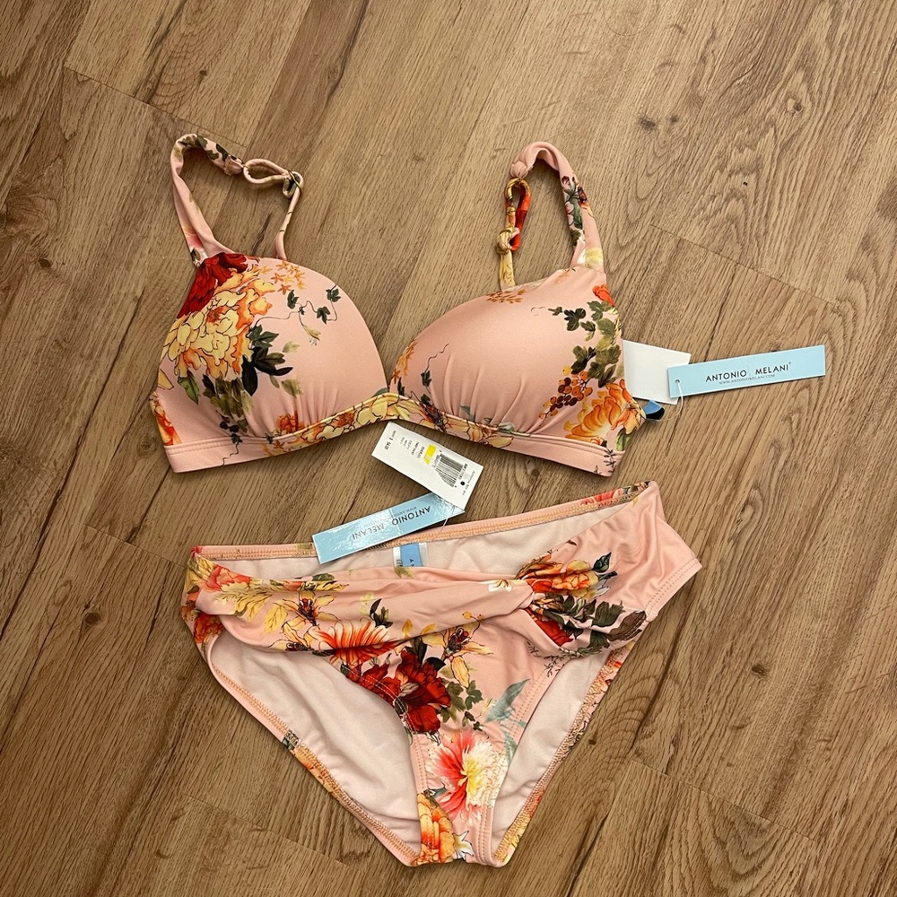 NWT ANTONIO MELANI FLORAL BIKINI